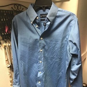 Blue men’s dress shirt